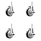 Service Caster 5 Inch 316SS Black Polyurethane Swivel 10mm Threaded Stem Caster Set Brake SS316TS20S514-PPUB-BLK-TLB-M1015-4 - alternate 1